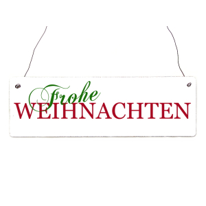 Shabby Vintage Schild Türschild FROHE WEIHNACHTEN Rot Grün Winter Dekoration