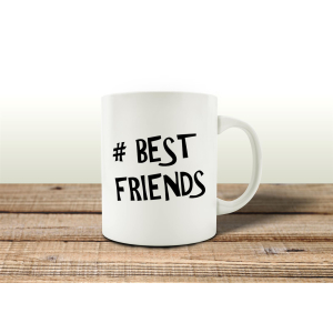 TASSE Kaffeebecher BEST FRIENDS Hashtag Freunde...
