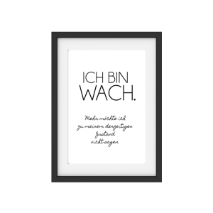 INTERLUXE Kunstdruck ICH BIN WACH Schlafzimmer Lustig...