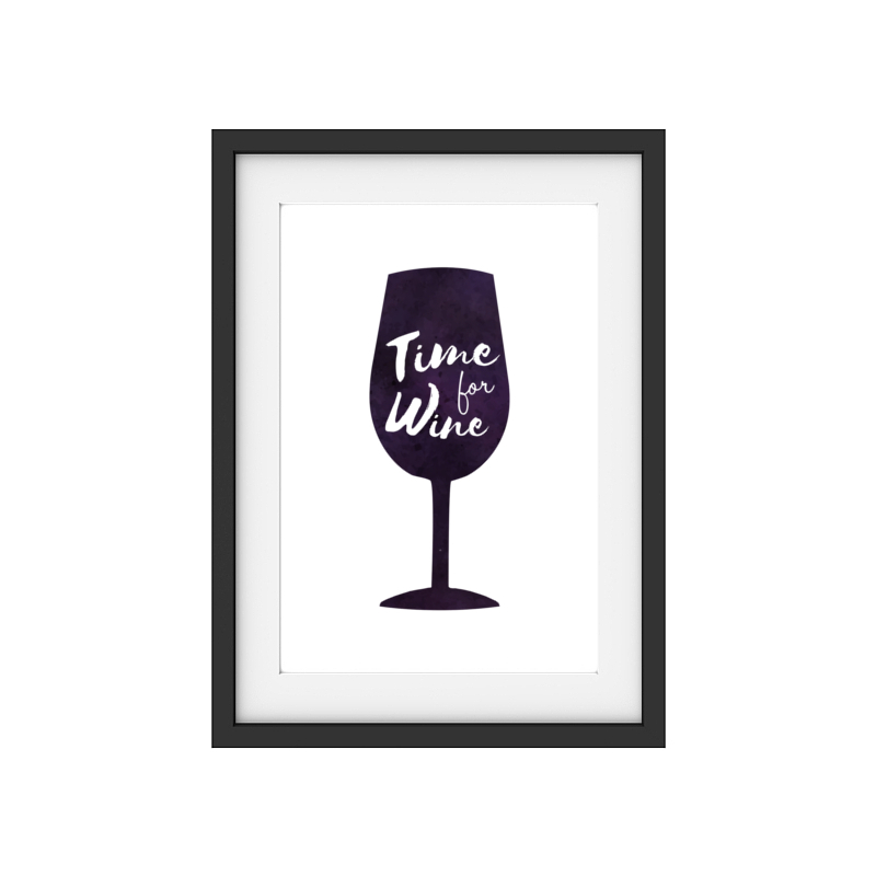 INTERLUXE Kunstdruck TIME FOR WINE Wein Alkohol Modern Geschenk Bar Deko DIN A3