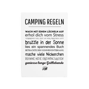 WANDTAFEL Holzschild CAMPING REGELN Urlaub Campen Zelten...