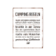 WANDSCHILD Metallschild CAMPING REGELN Urlaub Zelten Leidenschaft Campen Sommer