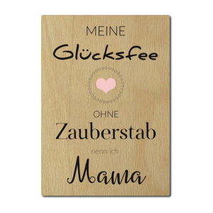 LUXECARDS POSTKARTE aus Holz MEINE GLÜCKSFEE Mama...