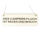 Shabby Vintage Schild Türschild DES CAMPERS FLUCH Holzschild Geschenk Camping