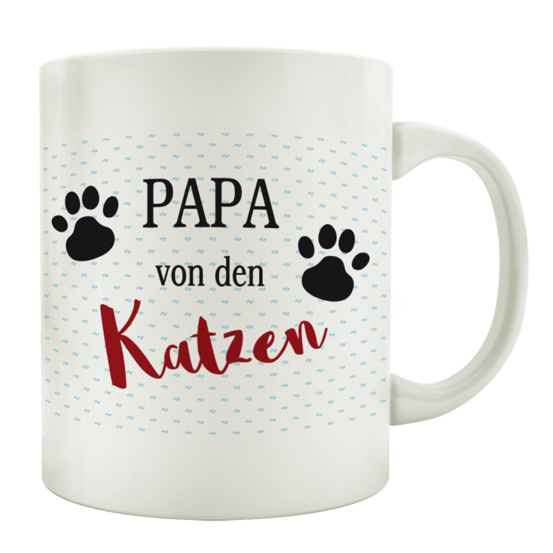 TASSE Kaffeebecher PAPA VON DEN KATZEN Herrchen Cat-Lover Haustier Geschenk