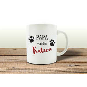 TASSE Kaffeebecher PAPA VON DEN KATZEN Herrchen Cat-Lover Haustier Geschenk