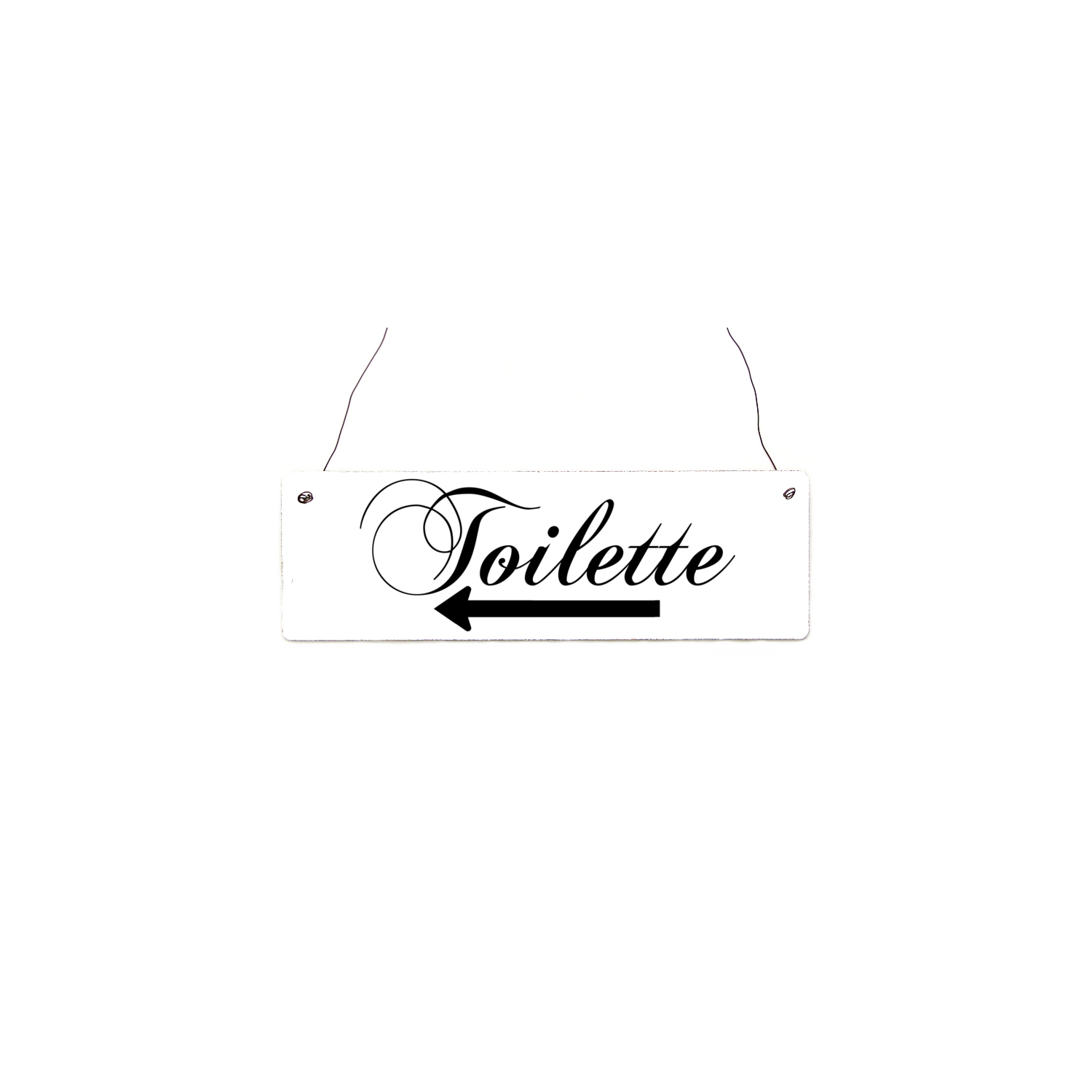 Holzschild Shabby TOILETTE [ PFEIL LINKS ] Hinweis Lokal Hotel Chopin Vintage