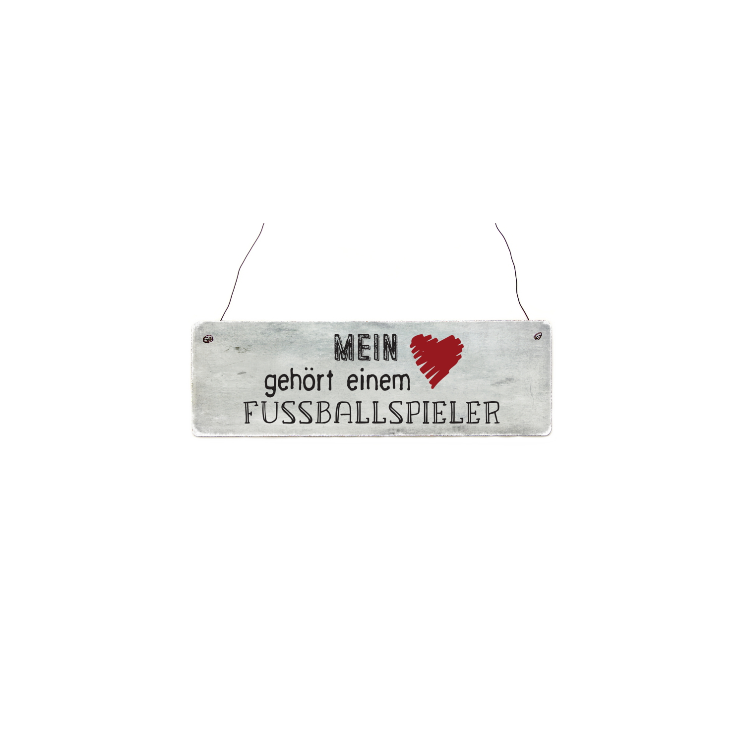 Holzschild Shabby MEIN HERZ GEHÖRT EINEM FUSSBALLSPIELER Hobby Spielerfrau