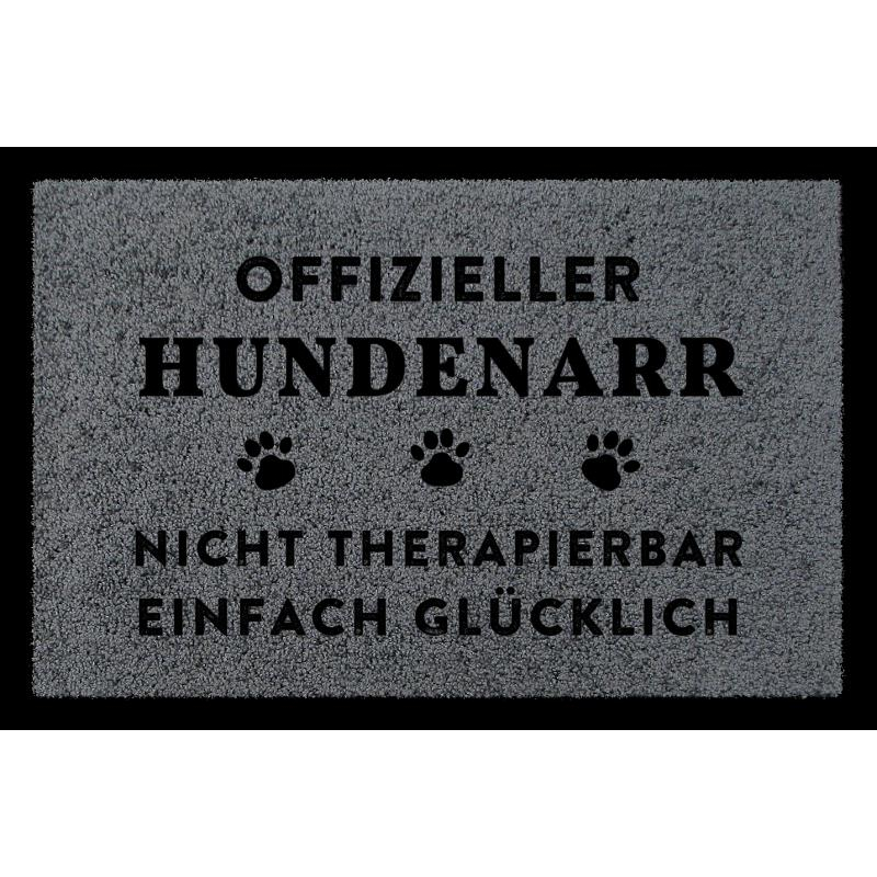 SCHMUTZMATTE Fußmatte OFFIZIELLER HUNDENARR Hundematte Spruch Witzig Geschenkidee Dunkelgrau