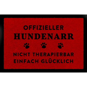 SCHMUTZMATTE Fußmatte OFFIZIELLER HUNDENARR Hundematte Spruch Witzig Geschenkidee Rot