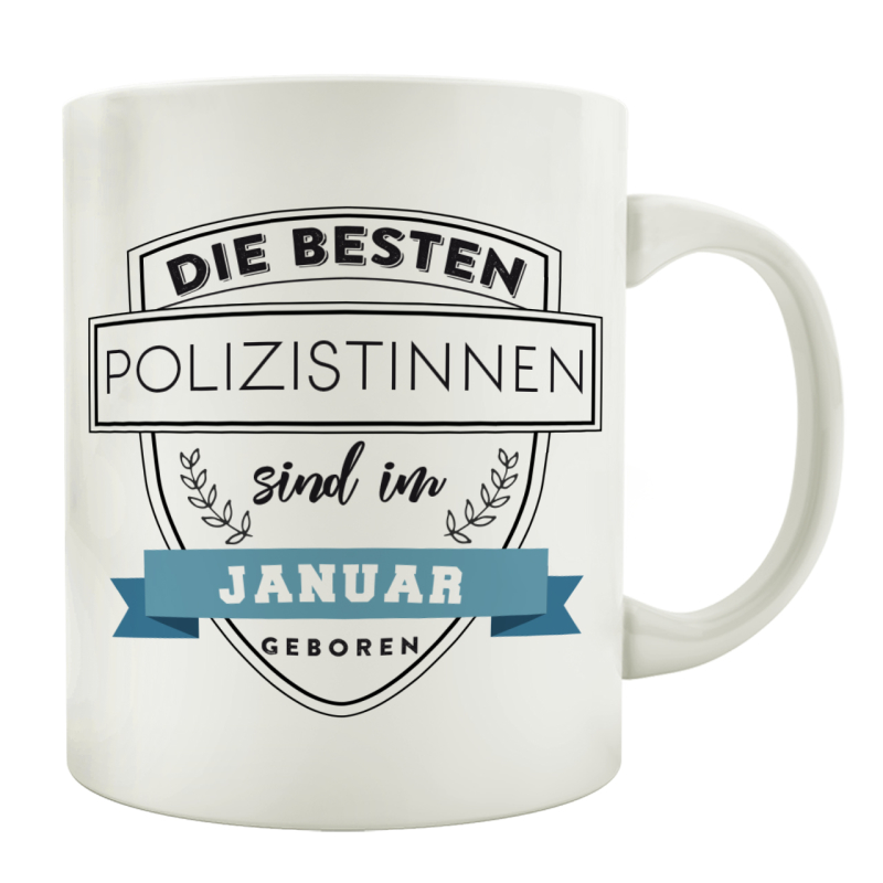 TASSE Kaffeebecher DIE BESTEN POLIZISTINNEN Polizei Polizistin Abschiedsgeschenk Geburtstagstasse