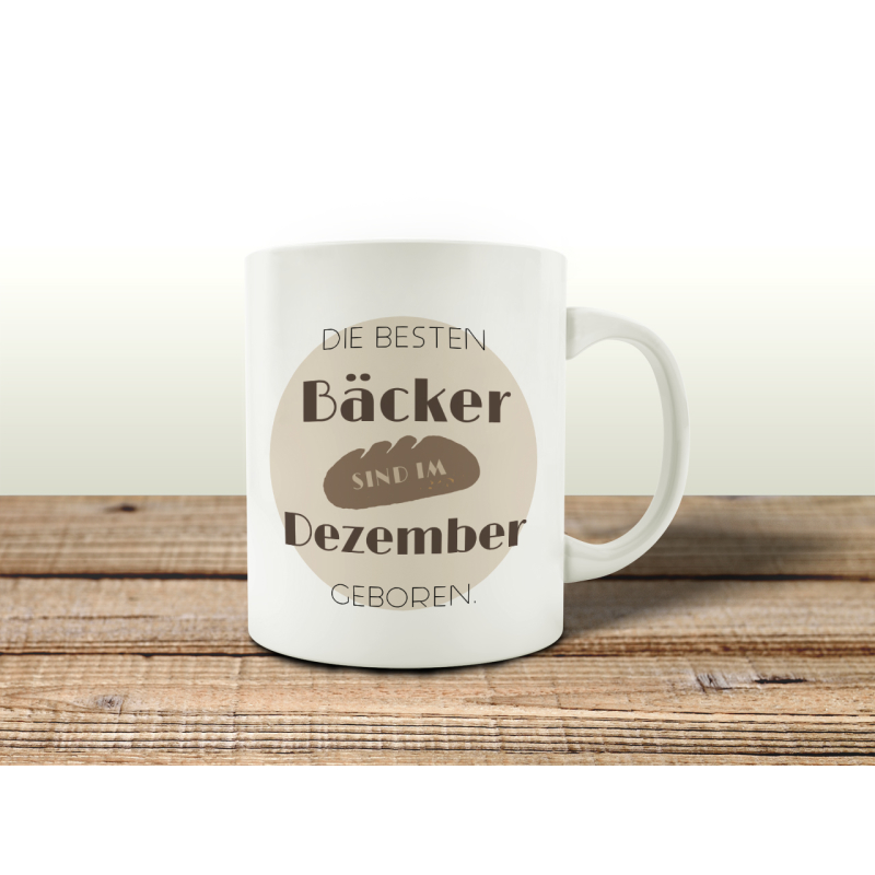 TASSE Kaffeebecher DIE BESTEN BÄCKER DEZEMBER Backmeister Geburtstagsgeschenk Geschenkidee