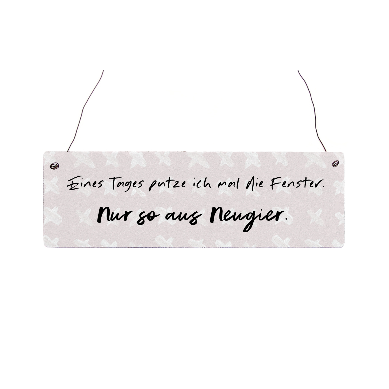 Holzschild Shabby EINES TAGES PUTZE ICH MAL DIE FENSTER Haushalt Lustig Frau