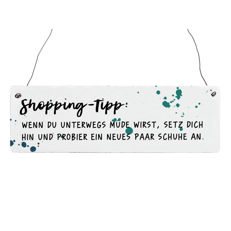 Holzschild Shabby SHOPPING-TIPP Geschenk Dekoration Shoppen Freundin Frau