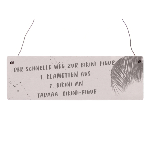 Holzschild Vintage DER SCHNELLSTE WEG ZUR BIKINI-FIGUR...