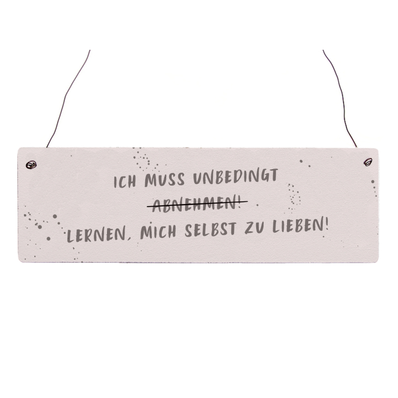 Holzschild Vintage Ich Muss Unbedingt Abnehmen Witzig Frau