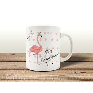 TASSE Kaffeebecher STAY FLAMAZING Dankeschön Geschenkidee Spruch Kaffeetasse Krone Flamingo
