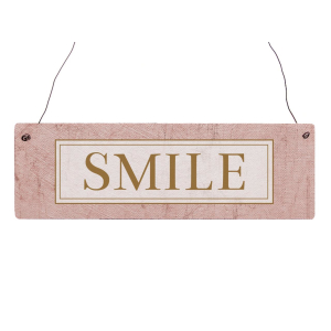 Holzschild Türschild SMILE Lächeln Lachen...