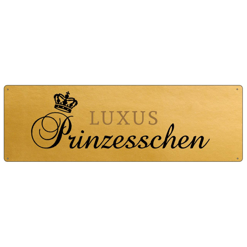 GOLD Metallschild LUXUS PRINZESSCHEN Wanddekoration Geschenk Prinzessin Mädchen Zitat Spruch
