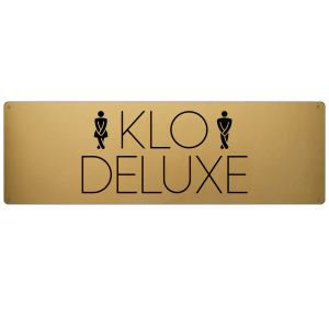 GOLD Metallschild KLO DELUXE Türschild Bad Badezimmer WC Toilette Damen Herren