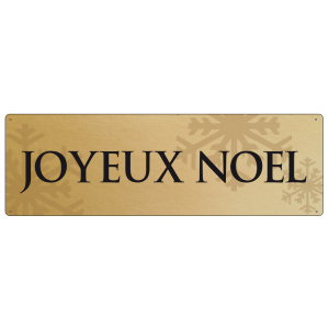 GOLD Metallschild JOYEUX NOEL french französisch...