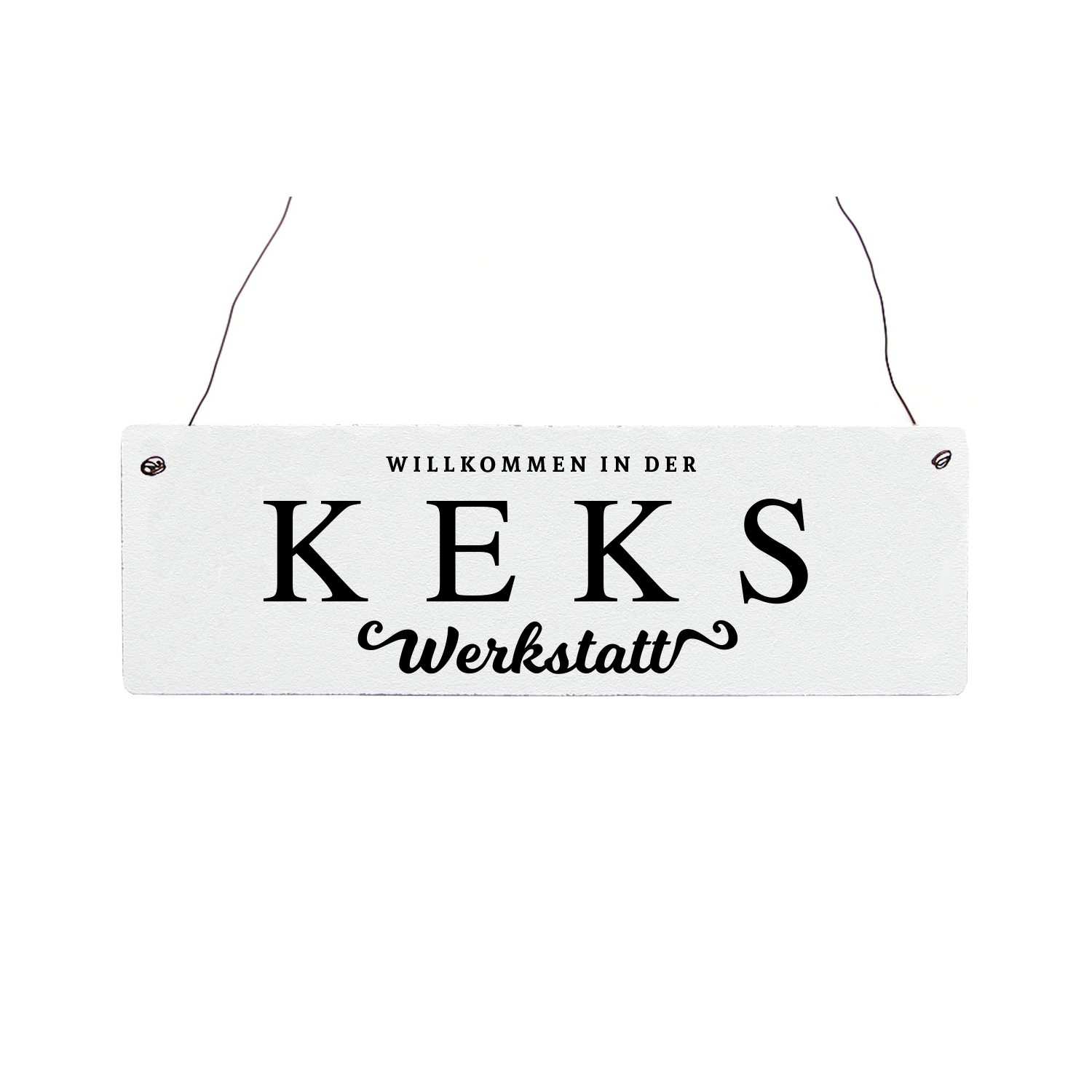 Holzschild Türschild WILLKOMMEN IN DER KEKSWERKSTATT Kekse backen Plätzchen Küchenschild