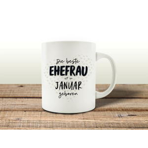 TASSE Kaffeebecher DIE BESTE EHEFRAU Monat Geburtstagsgeschenk Familienfeier