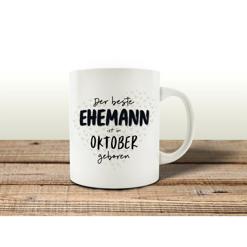 TASSE Kaffeebecher DER BESTE EHEMANN OKTOBER Partner Geschenk für Ihn