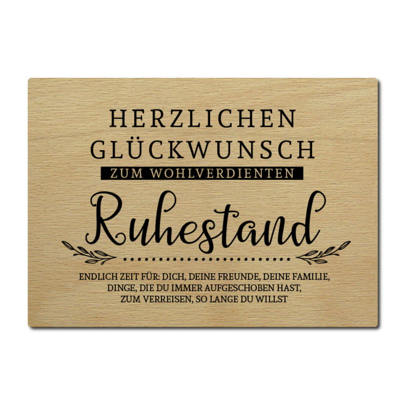 Luxecards Postkarte Aus Holz Herzlichen Gluckwunsch Zum Wohlverdiente 6 99