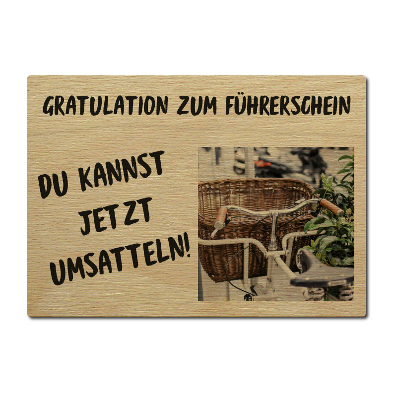 Luxecards Postkarte Aus Holz Gratulation Zum Fuhrerschein Theorie Pra
