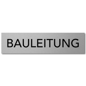 Interluxe Türschild BAULEITUNG 200x50x3mm, robust und selbstklebend, stabiles Hinweisschild für Bauleiter, Firma, Baustelle, Bauwagen oder Baucontainer