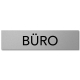 Interluxe Türschild BÜRO 200x50mm aus Aluminium modern, für Unternehmen, Firmen, Haus und Wohnung Hinweisschild für Gäste und Besucher