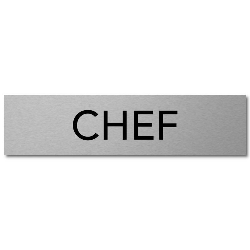 Interluxe Türschild  CHEF 200x50mm aus Aluminium, modernes Schild für Chefzimmer im Unternehmen, Firma, Behörde, Praxis, Werkstatt