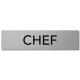 Interluxe Türschild  CHEF 200x50mm aus Aluminium, modernes Schild für Chefzimmer im Unternehmen, Firma, Behörde, Praxis, Werkstatt