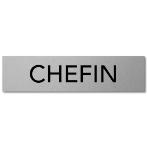 Interluxe Türschild  CHEFIN 200x50mm aus Aluminium, modernes Schild für Chefzimmer im Unternehmen, Firma, Behörde, Praxis, Werkstatt