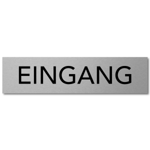 Interluxe Türschild EINGANG 200x50mm Aluminium, selbstklebend und wiederablösbar, modern für Eingänge in der Firma, Praxis, Geschäft oder in Haus und Wohnung