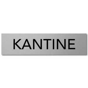 Interluxe Türschild KANTINE aus Aluminium, 200x50x3mm extra robust, ideal für Firmen, Behörden, Werkstätten, Leitsystem für Mitarbeiter und Gäste