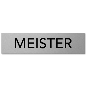 Interluxe Türschild Meister 200x50x3mm Schild aus Aluminium, modernes Schild für Werkstatt, Produktion, Büro oder Verwaltung