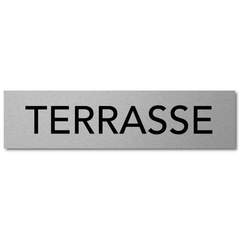Interluxe Türschild Terrasse 200x50x3mm, Schild aus Aluminium, selbstklebend für Restaurant, Hotel, Gaststätte, Pension, Ferienhaus