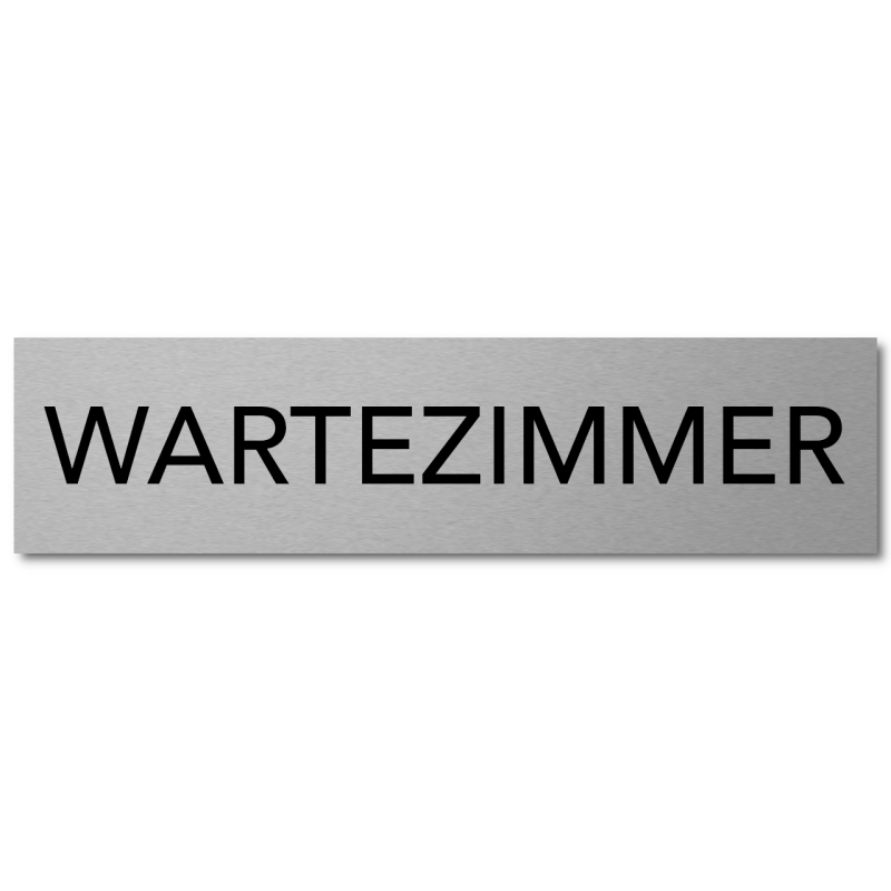 Interluxe Türschild Wartezimmer 200x50x3mm, Schild aus Aluminium, selbstklebendes Hinweisschild modern