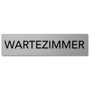 Interluxe Türschild Wartezimmer 200x50x3mm, Schild aus Aluminium, selbstklebendes Hinweisschild modern
