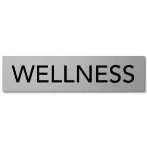 Interluxe Türschild Wellness Schild aus Aluminium, 200x50x3mm, selbstklebend und wiederablösbar, modernes Design für Hotel, Ferienhaus