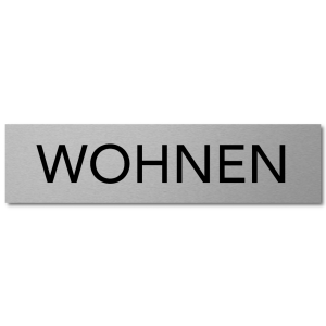 Interluxe Türschild Wohnen Schild aus Aluminium, 200x50x3mm, selbstklebend, modern für Ferienwohnung, Ferienhaus, Bed&Breakfast, Pension, Wohnheim