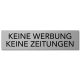 Interluxe Türschild Keine Werbung - Keine Zeitungen Aluminium Schild, 200x50x3mm, selbstklebend Werbeverbot
