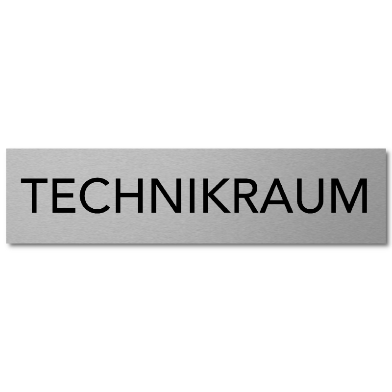 Interluxe Türschild Technikraum Schild aus Aluminium, 200x50x3mm, selbstklebend und wiederablösbar, für Serviceraum und Technik