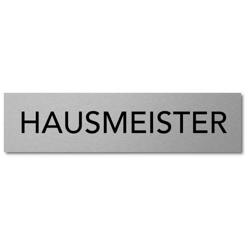 Interluxe Türschild Hausmeister 200x50x3mm, modernes Schild aus Alu, selbstklebend und wiederablösbar, robuste Kennzeichnung