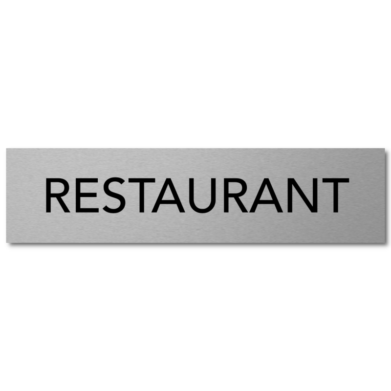 Interluxe Türschild Restaurant 200x50x3mm, Schild aus Aluminium, selbstklebend und wiederablösbar für Pension, Hotel, Gaststätte