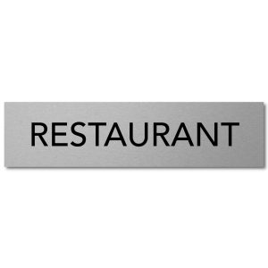 Interluxe Türschild Restaurant 200x50x3mm, Schild aus Aluminium, selbstklebend und wiederablösbar für Pension, Hotel, Gaststätte