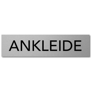 Interluxe Türschild Ankleide 200x50x3mm, Schild aus Aluminium, selbstklebend und wiederablösbar, modernes Design für Ankleidezimmer, Umkleide