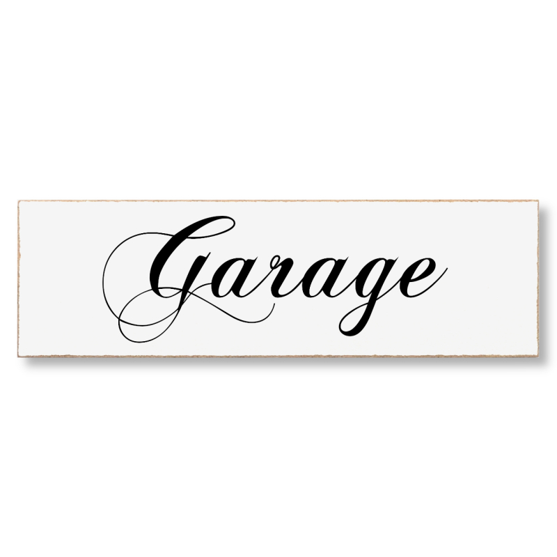 Interluxe MDF Türschild Garage 200x60mm Schild im Shabby-Look, selbstklebendes Holzschild für die Garagentür